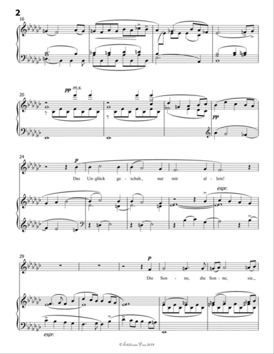 Nun will die Sonn so hell aufgehn, by Mahler, in e flat minor Piano, Vocal scores gallery preview page 4