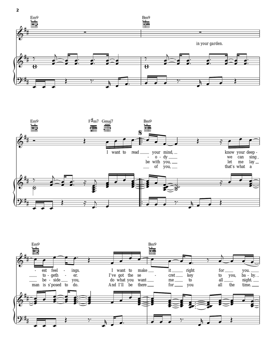 The Secret Garden (Sweet Seduction) Piano, Vocal, Guitar scores gallery preview page 2