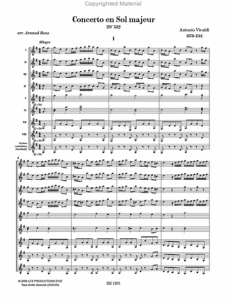 Concerto en Sol majeur, RV 532