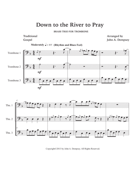 Down to the River to Pray (Trombone Trio) image number null