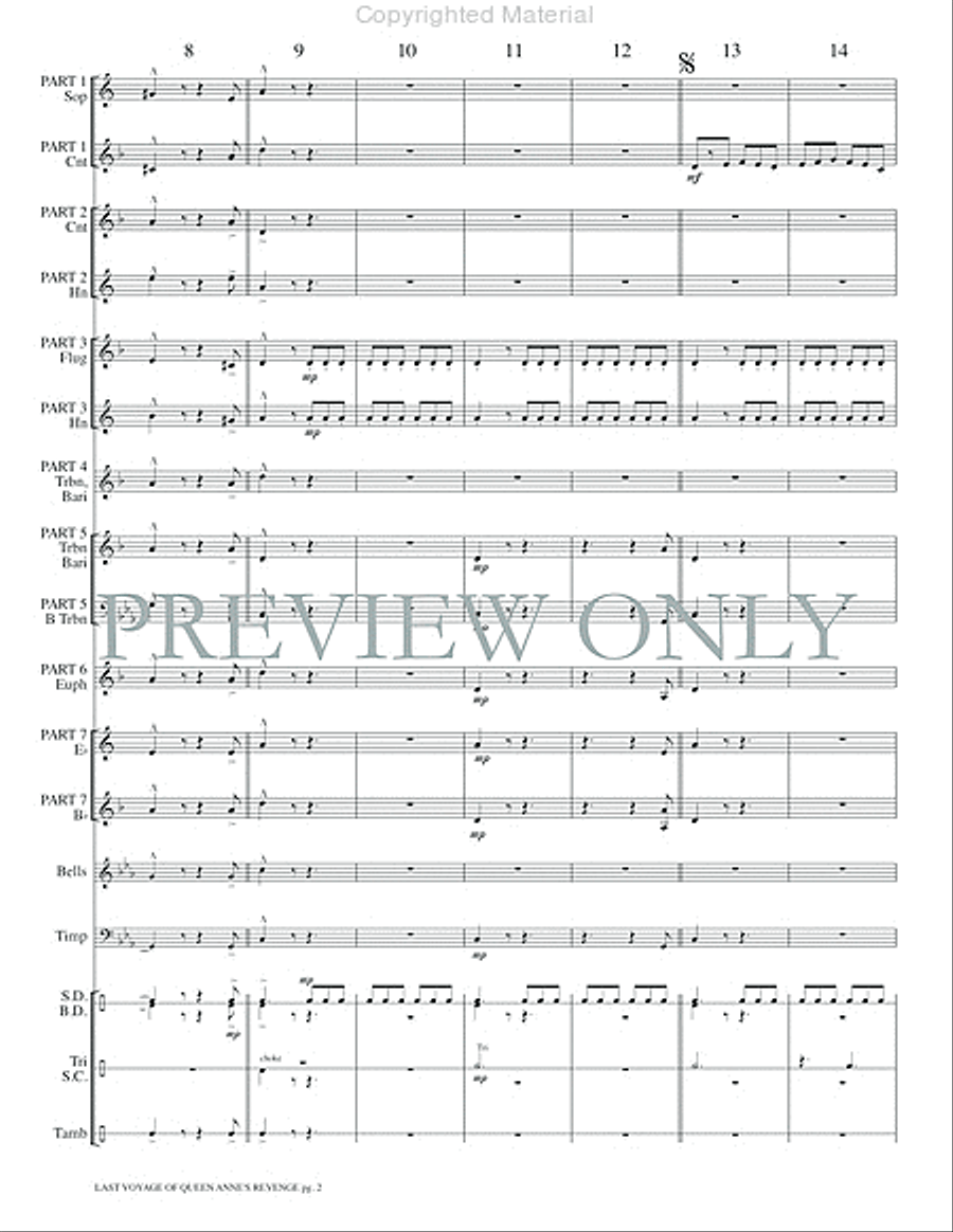 The Last Voyage of the Queen Anne's Revenge Concert Band scores gallery preview page 4