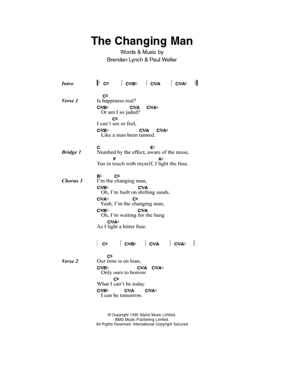The Changingman Easy Guitar scores gallery preview page 1