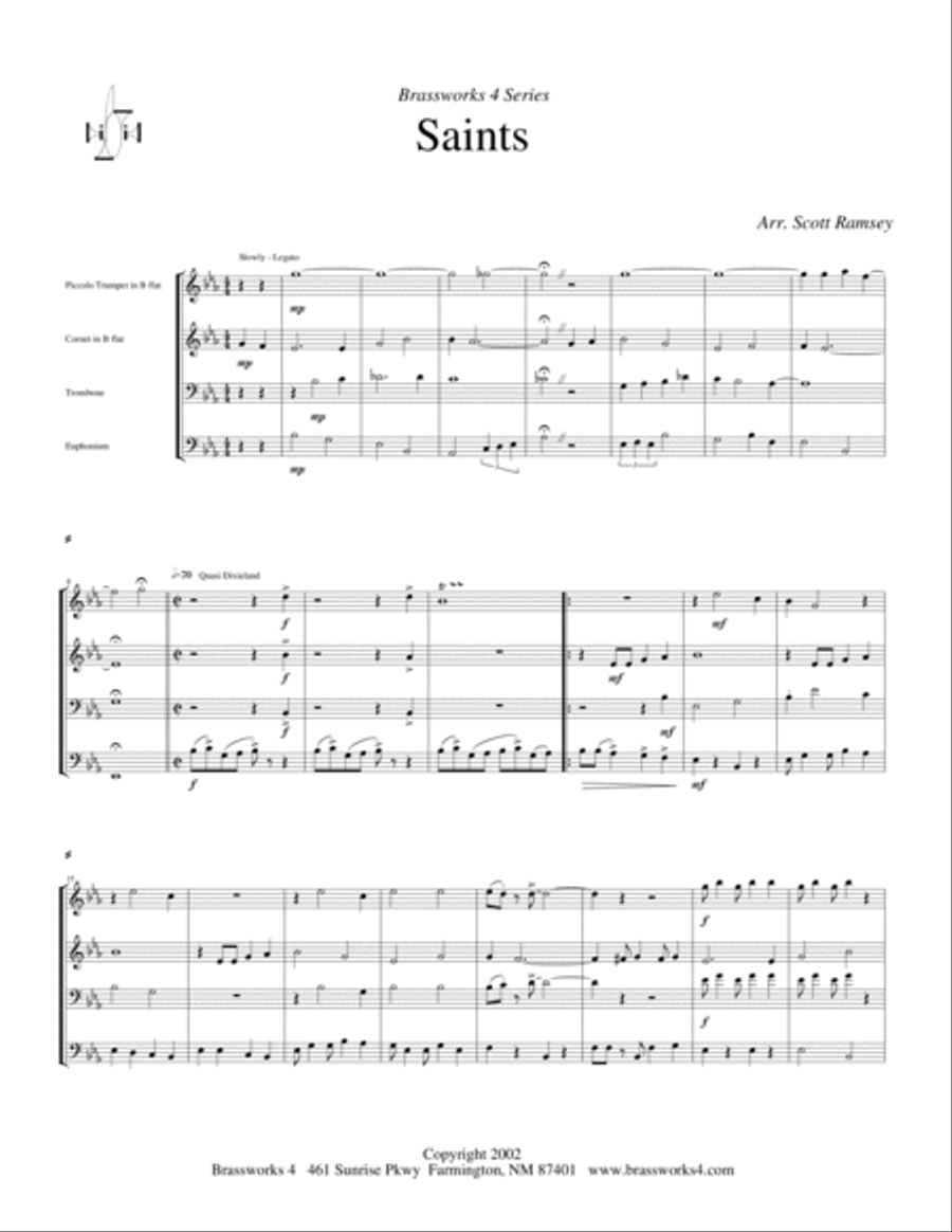 Saints Brass Quartet scores gallery preview page 2