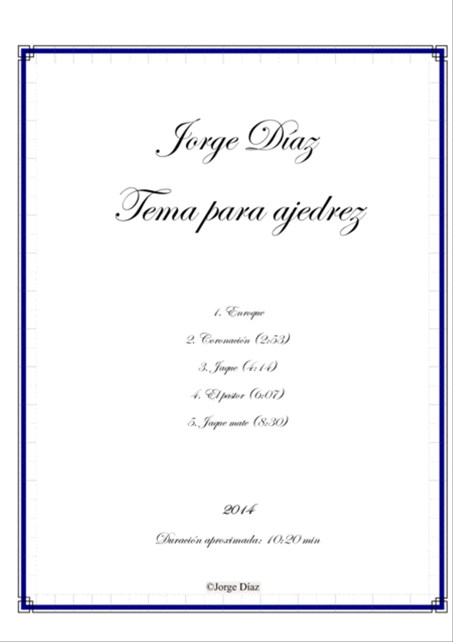 Theme for Chess - Tema para ajedrez Small Ensemble scores gallery preview page 1