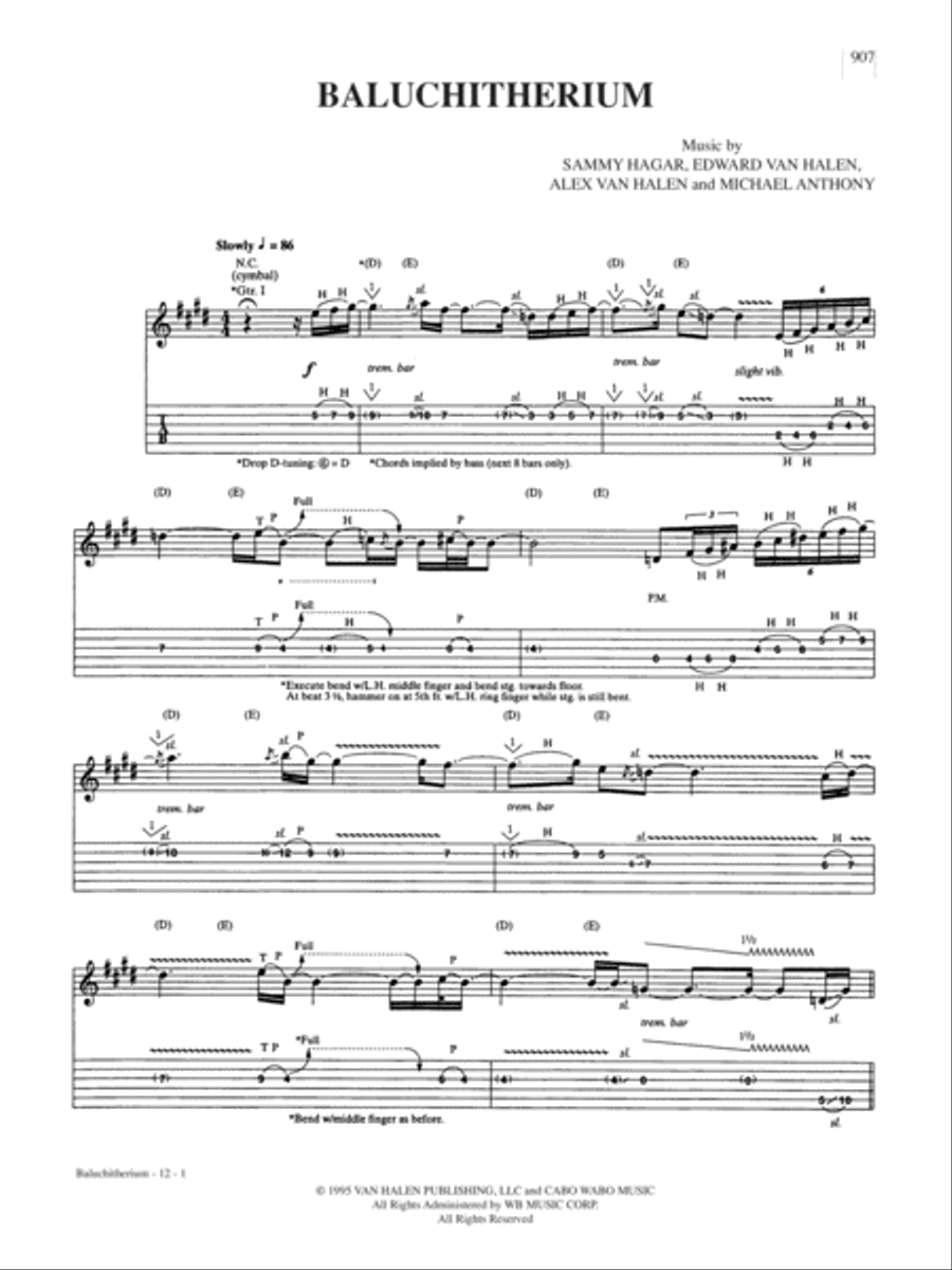 Baluchitherium Guitar Tablature scores gallery preview page 1