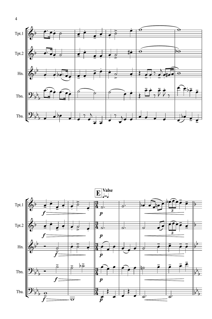 Santa Claus is coming to town Brass Ensemble scores gallery preview page 4