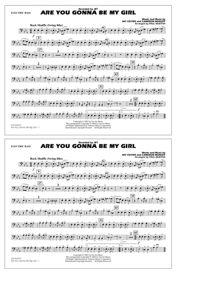 Are You Gonna Be My Girl (arr. Paul Murtha) - Electric Bass