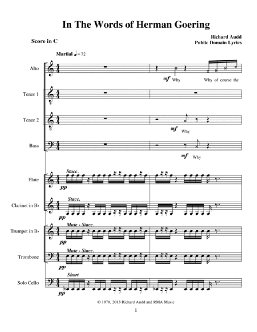 In The Words of Herman Goering Small Ensemble scores gallery preview page 4