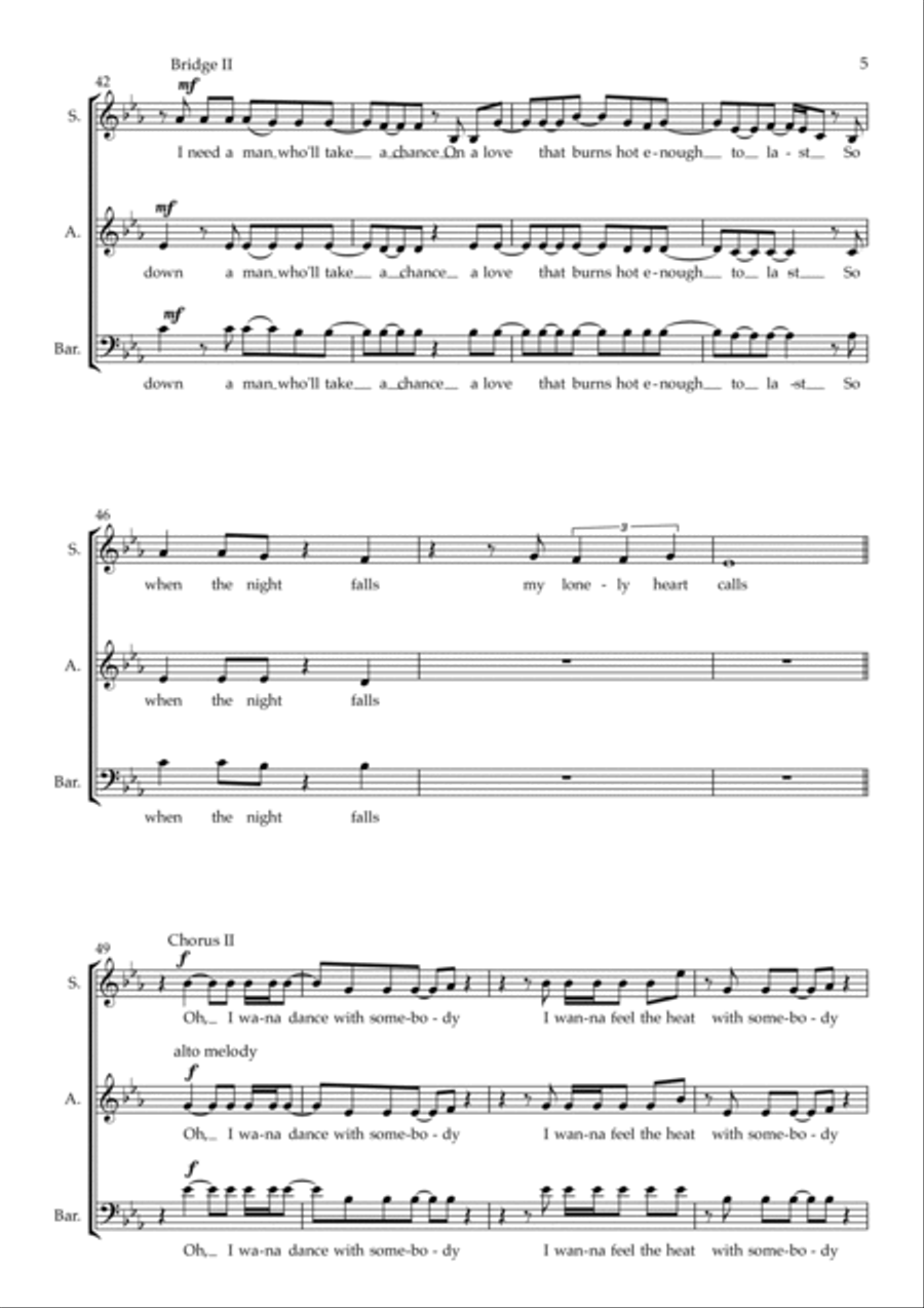 I Wanna Dance With Somebody 3-Part scores gallery preview page 5