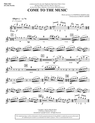 Book cover for Come to the Music - Flute 1 & 2 (Piccolo)