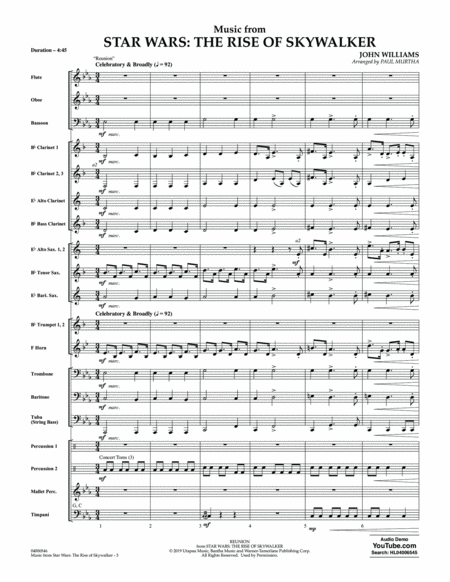 Music from Star Wars: The Rise of Skywalker (arr. Paul Murtha) - Conductor Score (Full Score)