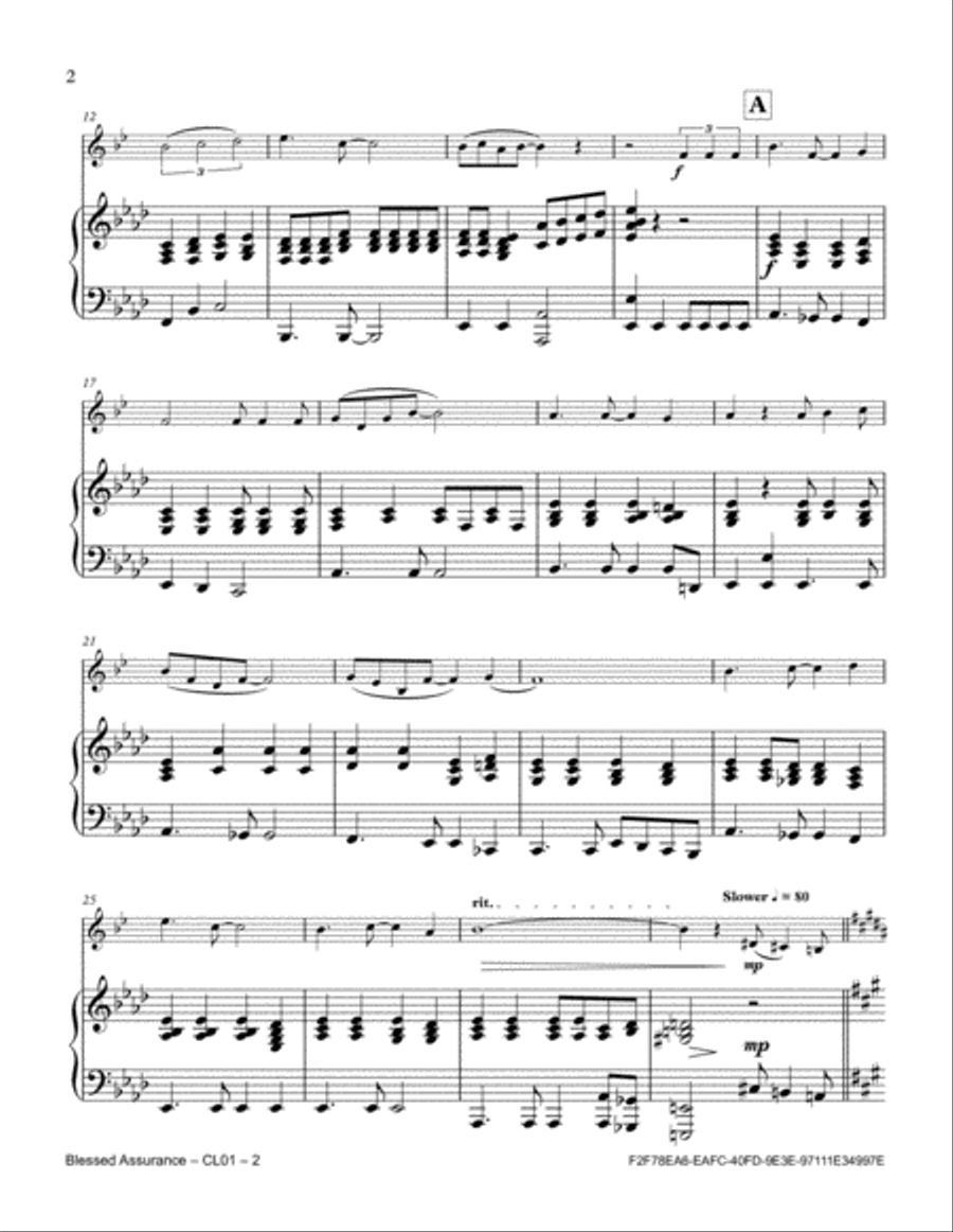 Blessed Assurance Blessed Assurance Clarinet Solo scores gallery preview page 2