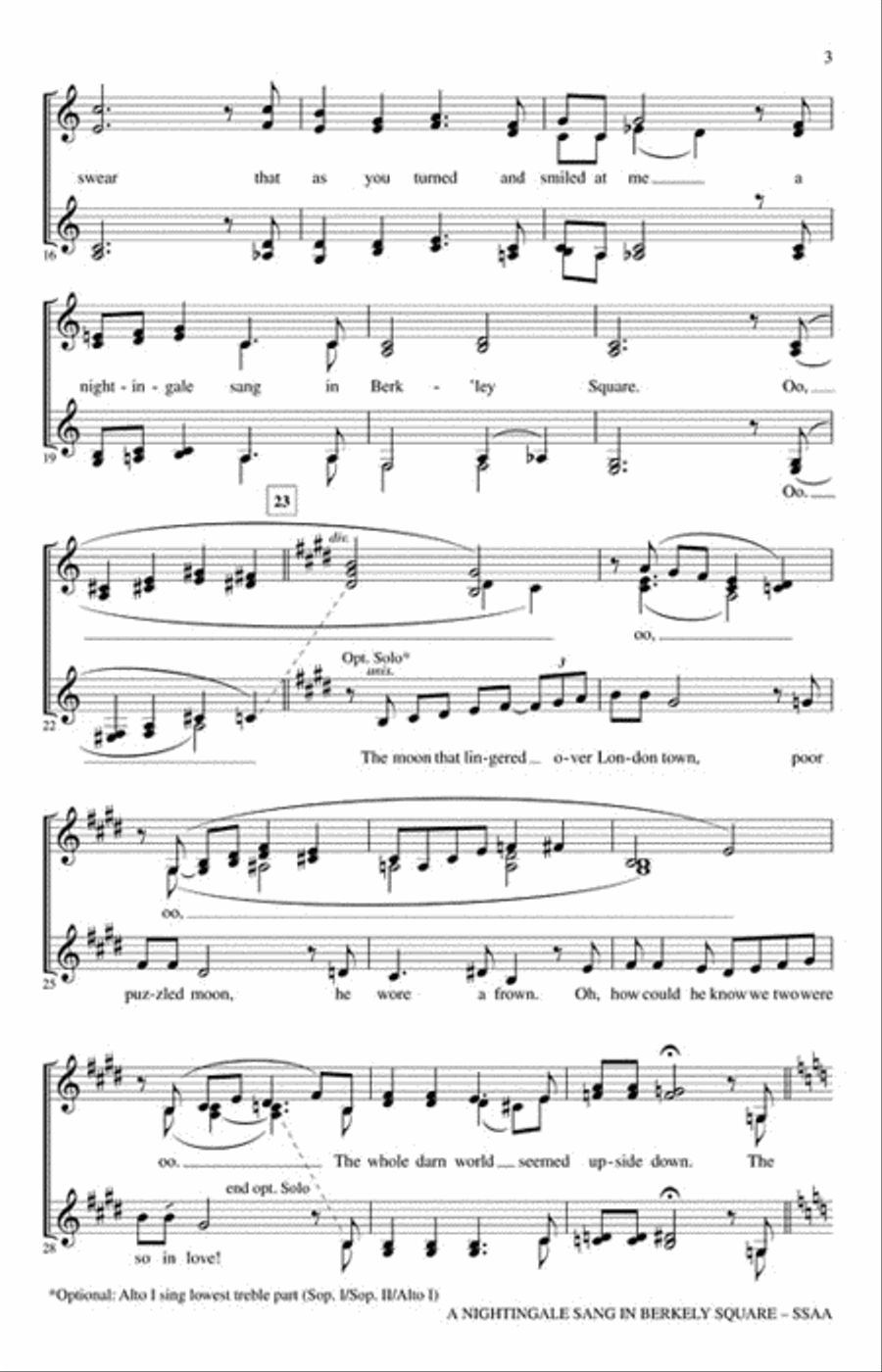 A Nightingale Sang in Berkeley Square SSAA scores gallery preview page 3