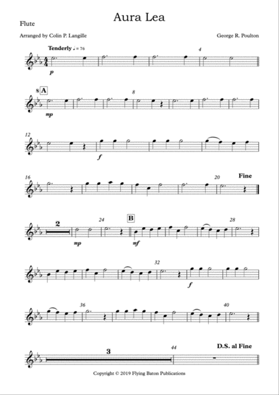 Aura Lea Aura Lea Concert Band scores gallery preview page 4