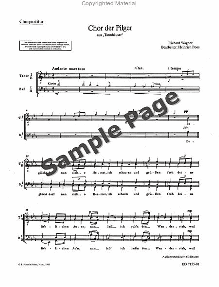 Pilgrims Chorus Ttbb/pn 4 Hands TTBB scores gallery preview page 2