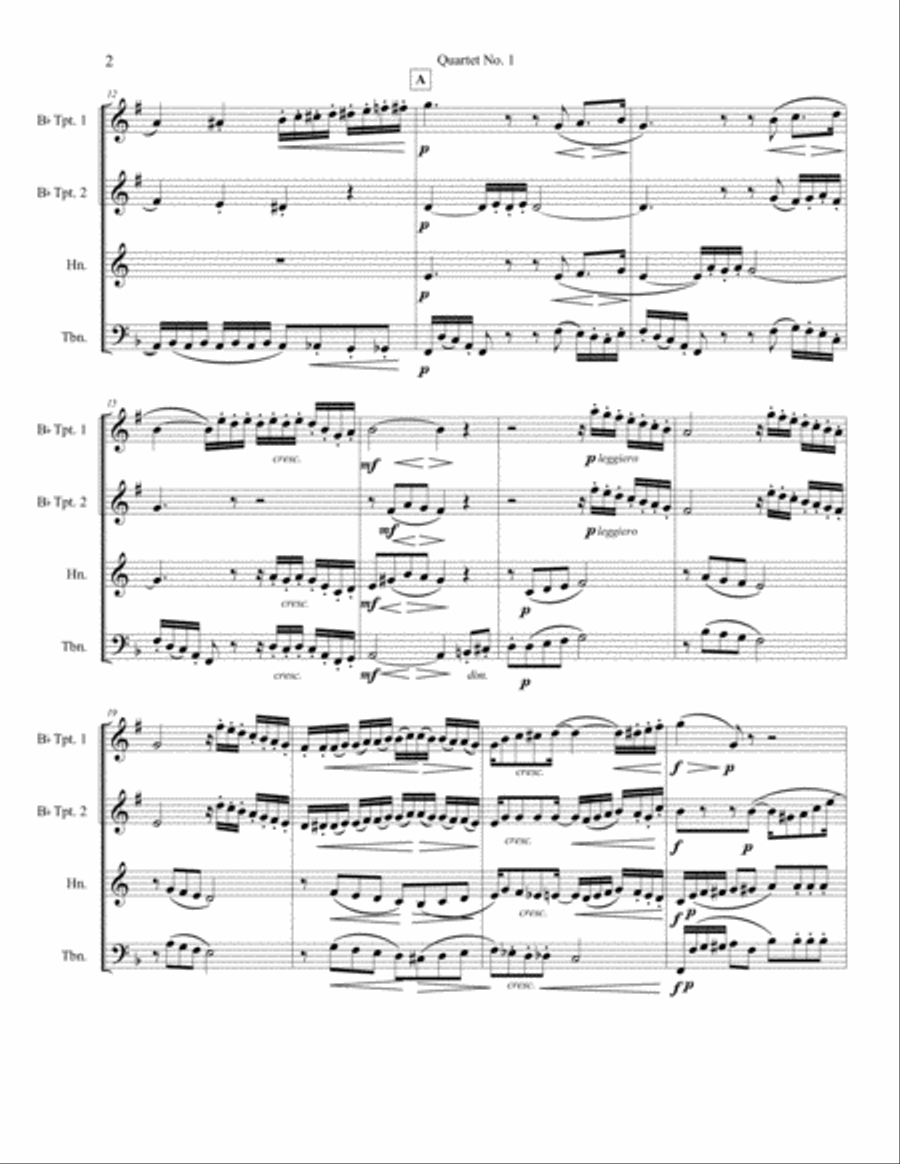 Quartet No. 1 for Brass - Wilhelm Ramsoe, Op. 20 Brass Ensemble scores gallery preview page 3
