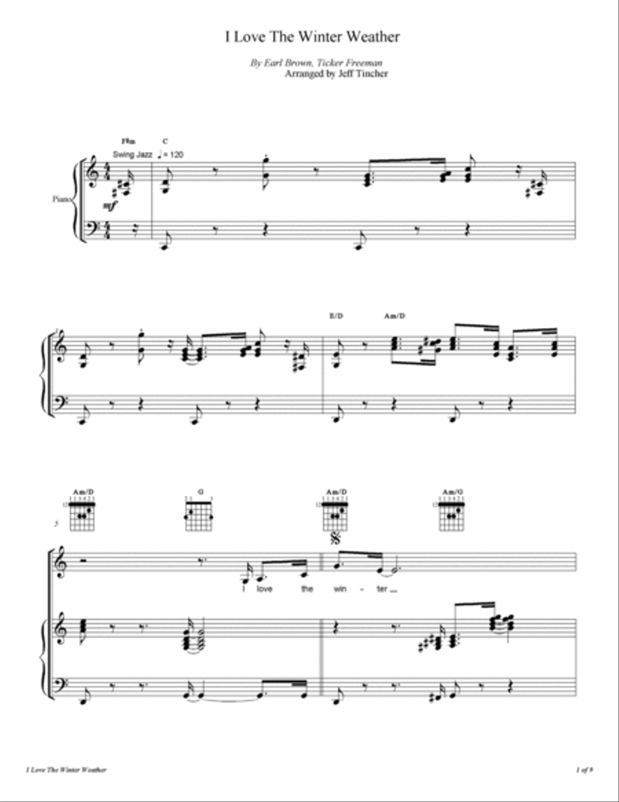 I Love The Winter Weather Piano, Vocal, Guitar scores gallery preview page 2