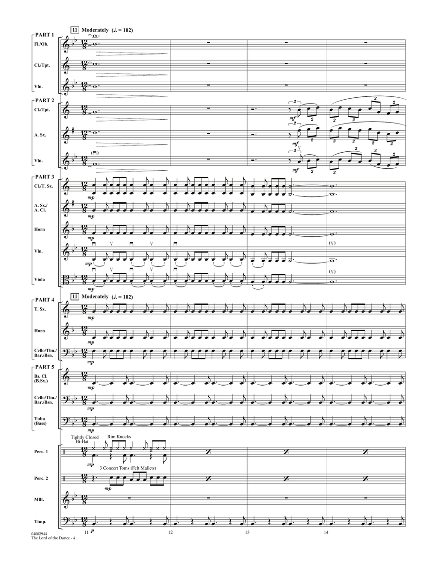 The Lord Of The Dance - Full Score Concert Band scores gallery preview page 4