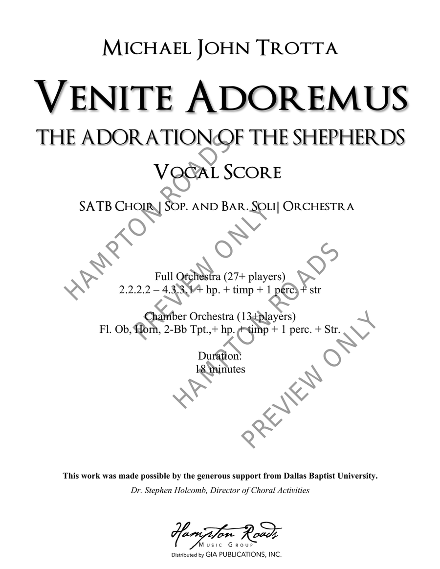 Venite Adoremus (Vocal Score) (SATB) 4-Part scores gallery preview page 4