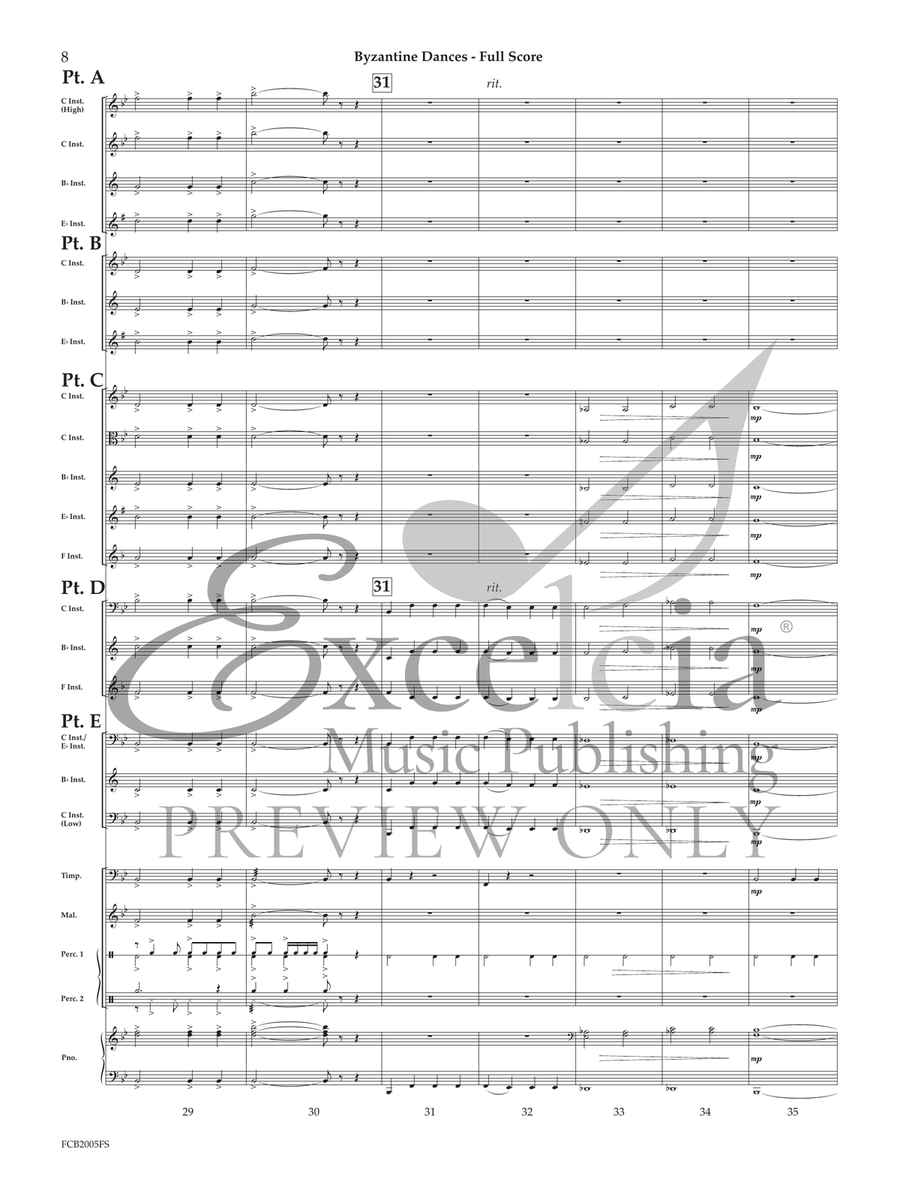 Byzantine Dances (Score) Concert Band scores gallery preview page 9
