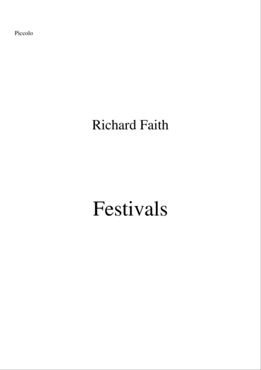Richard Faith/László Veres: Festivals for concert band, piccolo part Concert Band scores gallery preview page 1