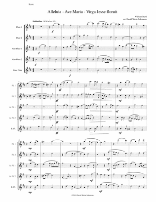 Alleluia - Ave Maria - Virga Jesse floruit arranged for flute quintet