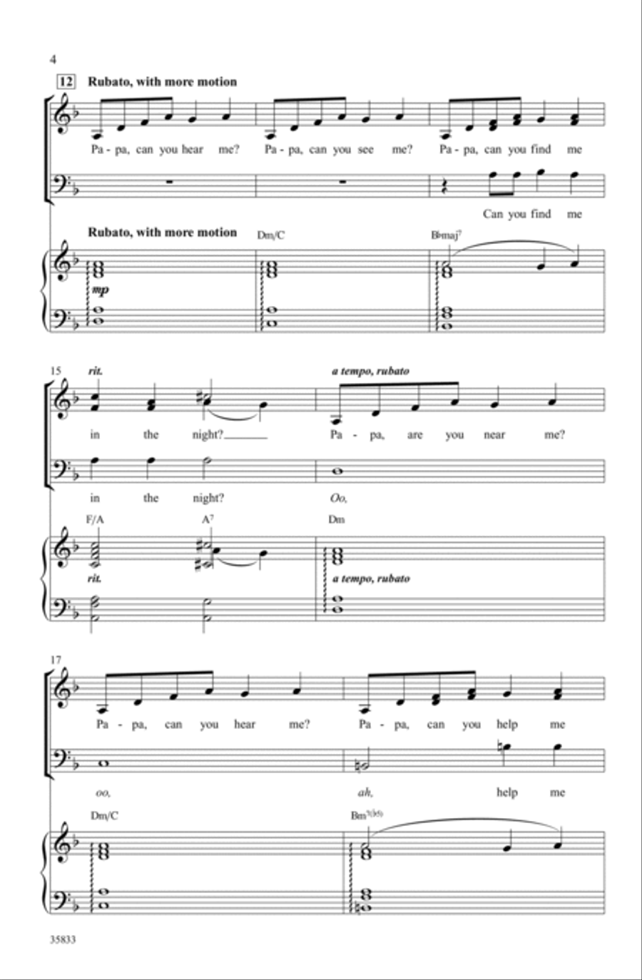 Papa, Can You Hear Me? (from Yentl) 3-Part scores gallery preview page 3