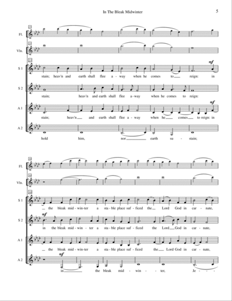 In The Bleak Midwinter SSAA scores gallery preview page 5