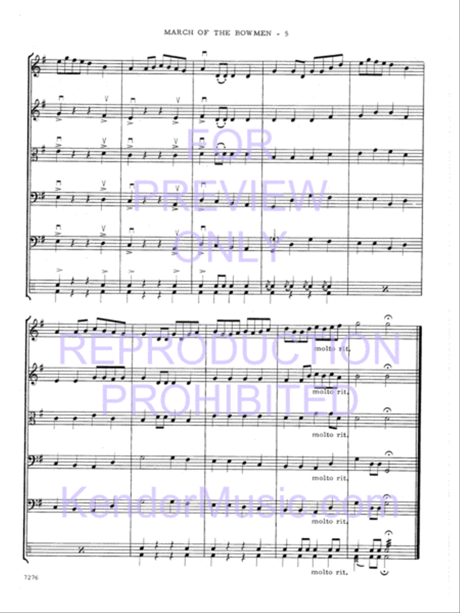 March Of The Bowmen (Full Score) String Orchestra scores gallery preview page 7