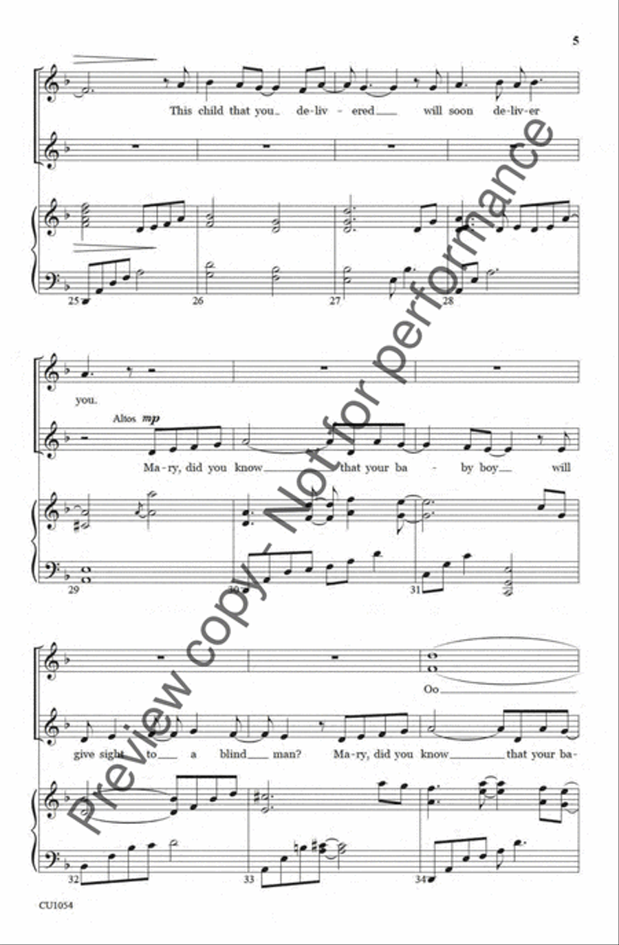 Mary, Did You Know? - SSAA SSAA scores gallery preview page 4