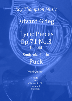 Grieg: Lyric Pieces Op.71 No.3 “Småtroll” (Puck) - wind quintet