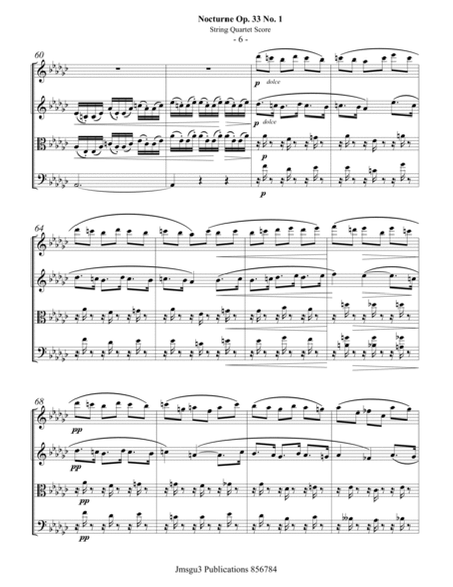 Fauré: Nocturne Op. 33 No. 1 for String Quartet image number null