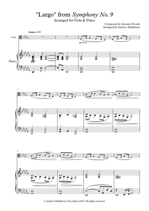 "Largo" from Symphony No. 9 arranged for Viola & Piano