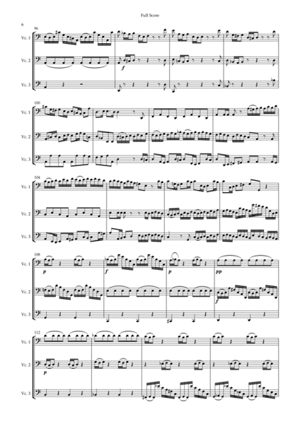 Brandenburg Concerto No. 3 in G major, BWV 1048 1st Mov. (J.S. Bach) for Cello Trio image number null