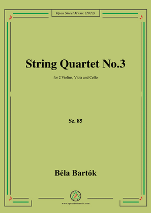 Book cover for Bartók-String Quartet No.3,Sz. 85