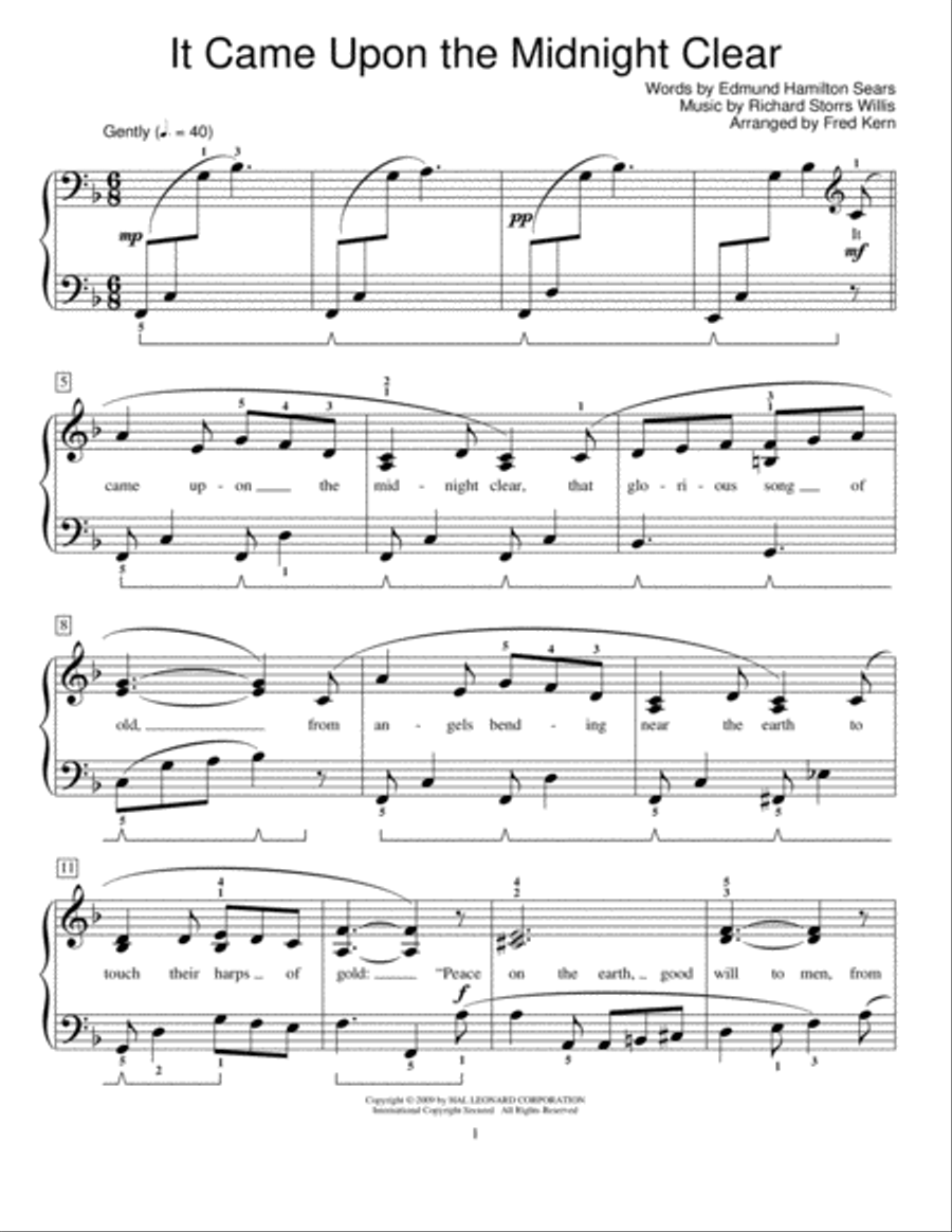 It Came Upon The Midnight Clear Piano Method scores gallery preview page 1