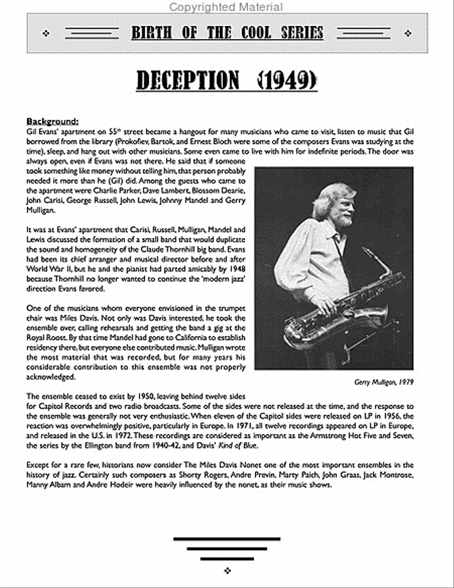 Deception Baritone Saxophone scores gallery preview page 3