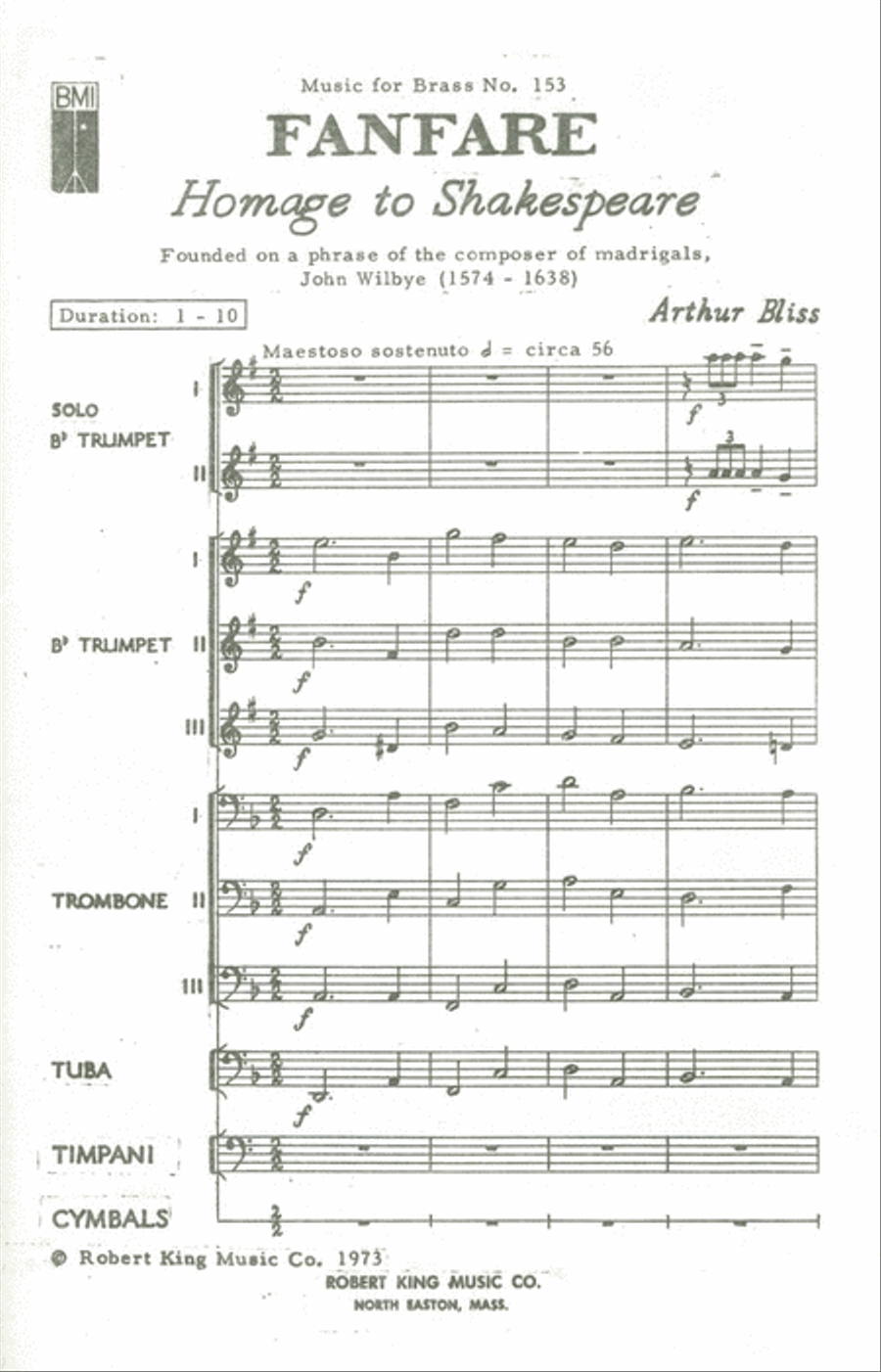 Fanfare, Homage To Shakespeare (ensemble-brass 8 Or More) School and Community scores gallery preview page 2