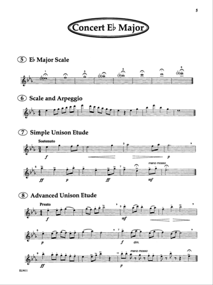 Directional Warm-Ups for Band (concert band method book - Part Book Set A: Flute, Oboe, Bassoon Concert Band scores gallery preview page 5