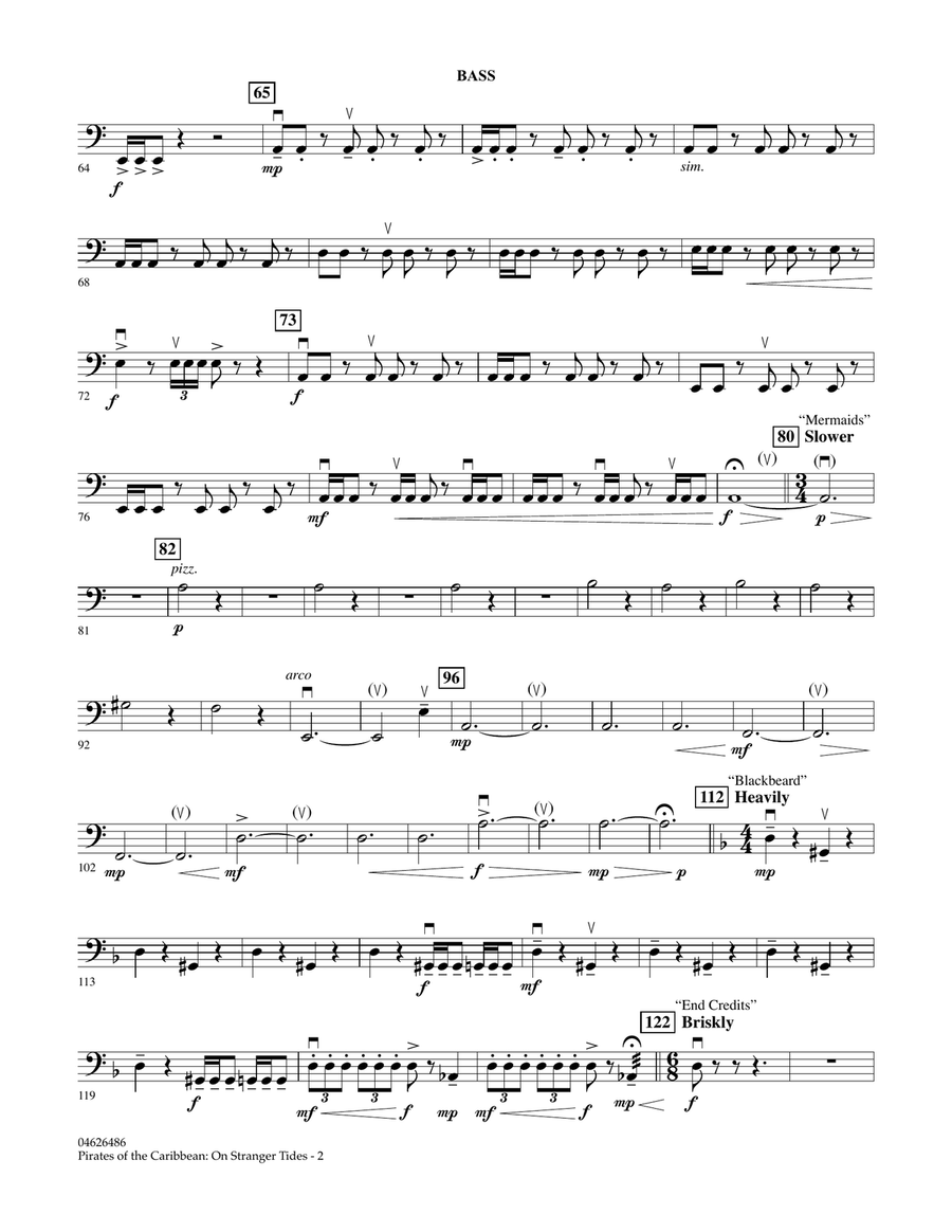 Pirates Of The Caribbean: On Stranger Tides - Bass Orchestra scores gallery preview page 2