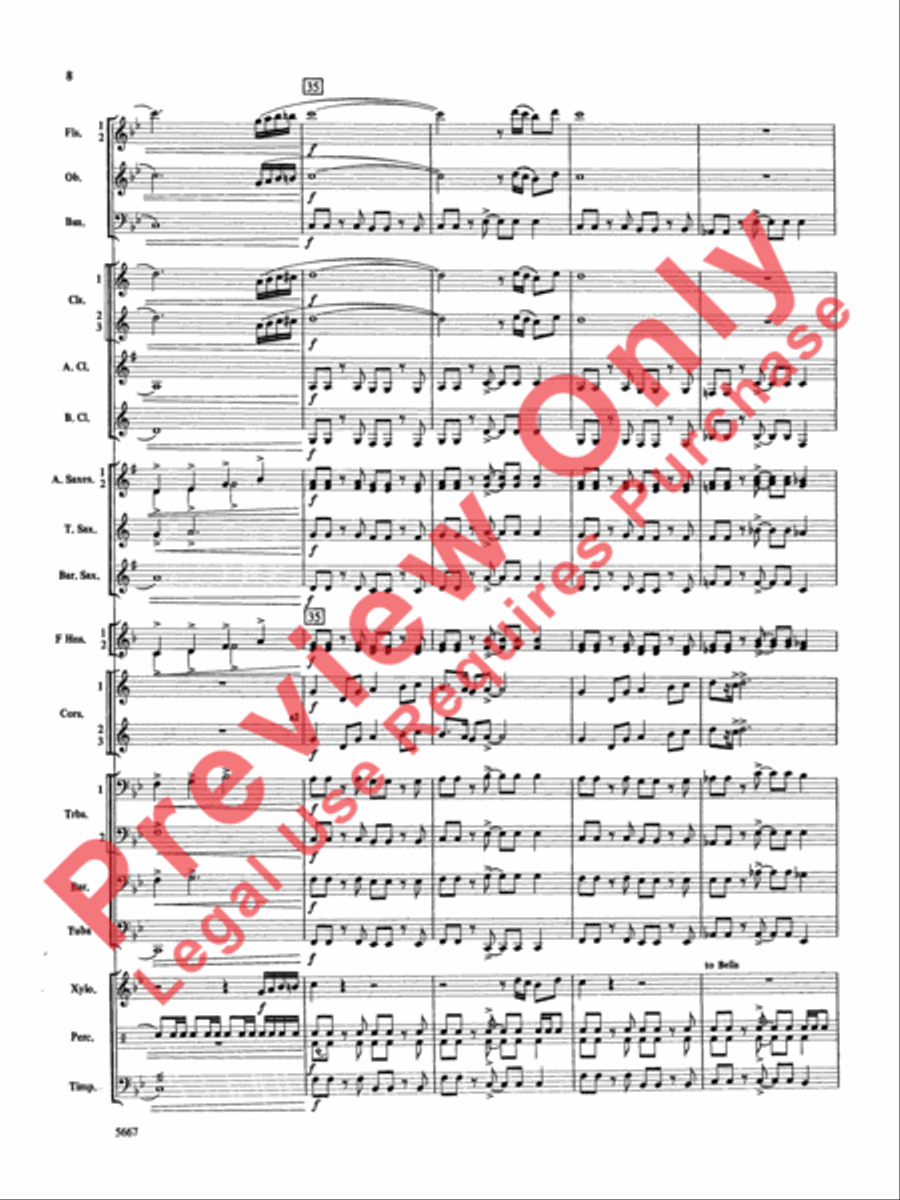 Jackson Lake Overture Concert Band scores gallery preview page 9