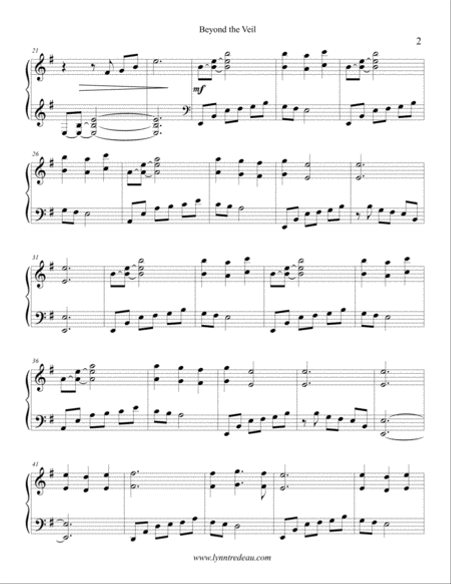 Beyond the Veil Piano Solo scores gallery preview page 2
