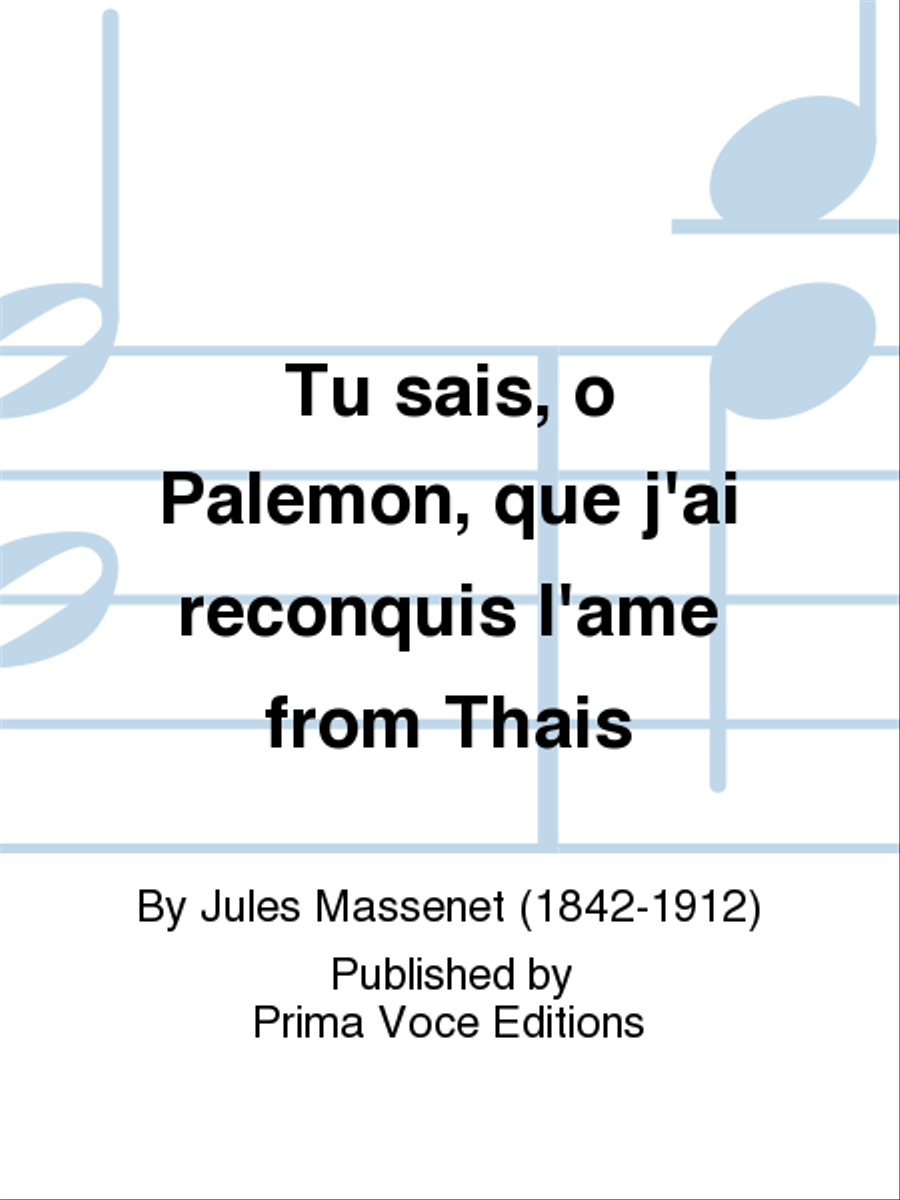 Tu sais, o Palemon, que j'ai reconquis l'ame from Thais Baritone Voice scores gallery preview page 1