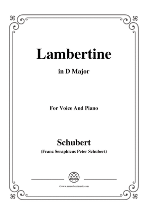 Schubert-Lambertine,in D Major,for Voice&Piano