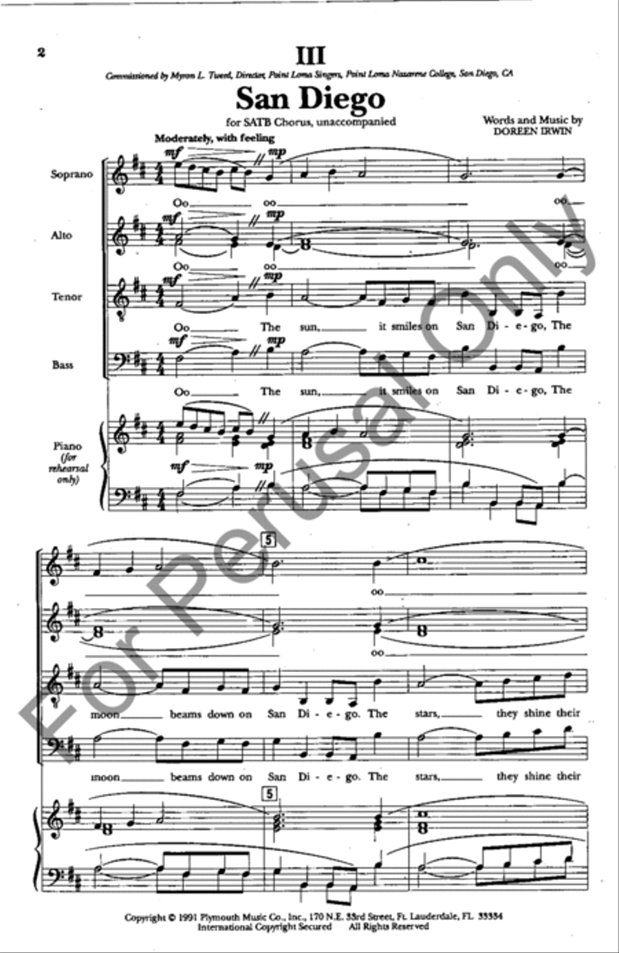 San Diego San Diego 4-Part scores gallery preview page 2