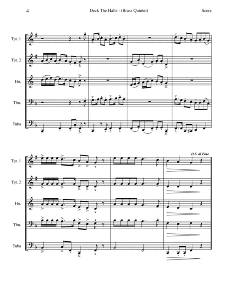 Deck The Halls Brass Ensemble scores gallery preview page 5