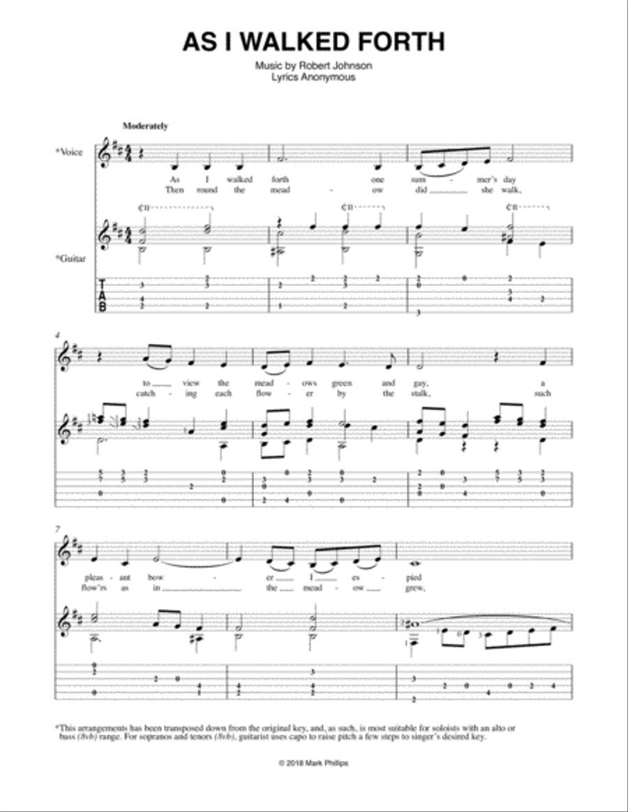 As I Walked Forth As I Walked Forth Classical Guitar scores gallery preview page 1