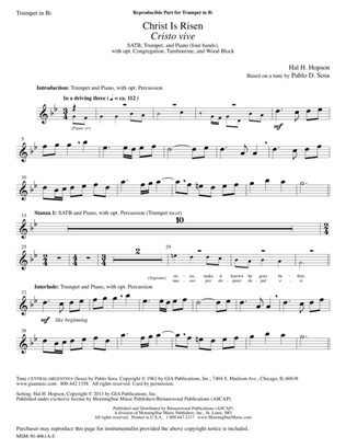 Christ Is Risen (Cristo vive) (Downloadable Trumpet Parts)