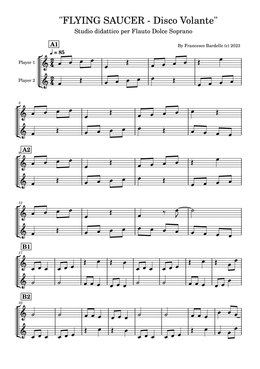 FLYING SAUCER Woodwind Duet scores gallery preview page 1