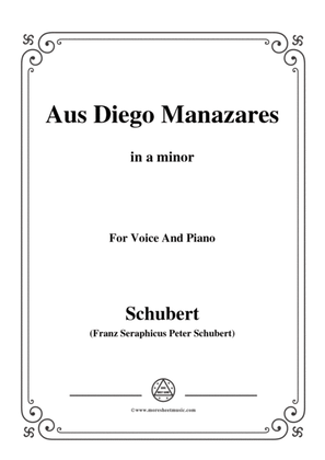 Schubert-Aus Diego Manazares,D.458,in a minor,for Voice&Piano